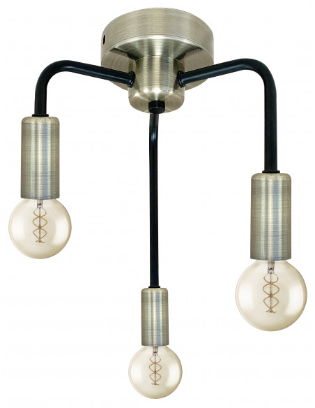 CANDELLUX Saga lampa sufitowa patyna+matowy czarny 3x40w e14 33-01320