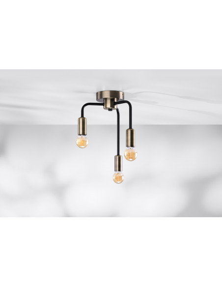 CANDELLUX Saga lampa sufitowa patyna+matowy czarny 3x40w e14 33-01320