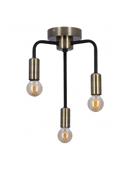 CANDELLUX Saga lampa sufitowa patyna+matowy czarny 3x40w e14 33-01320