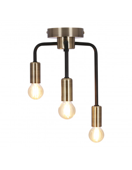 CANDELLUX Saga lampa sufitowa patyna+matowy czarny 3x40w e14 33-01320