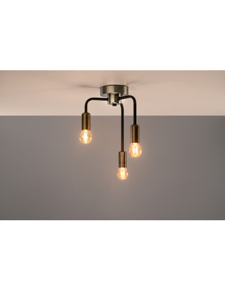 CANDELLUX Saga lampa sufitowa patyna+matowy czarny 3x40w e14 33-01320