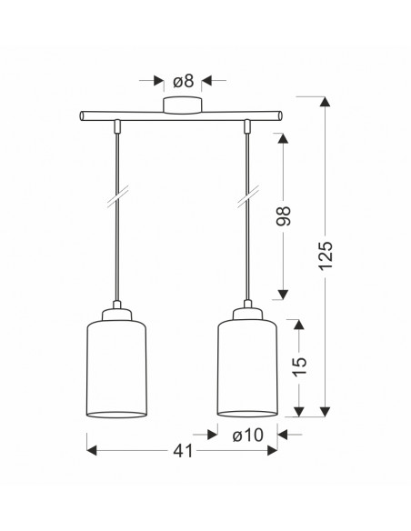 CANDELLUX Aspra lampa wisząca czarny 2x60w e27 klosz bursztynowy 32-16263
