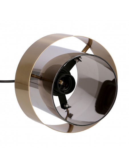 CANDELLUX Spiega lampa wisząca czarny+mosiężny 1x60w e27 klosz dymiony 31-09494
