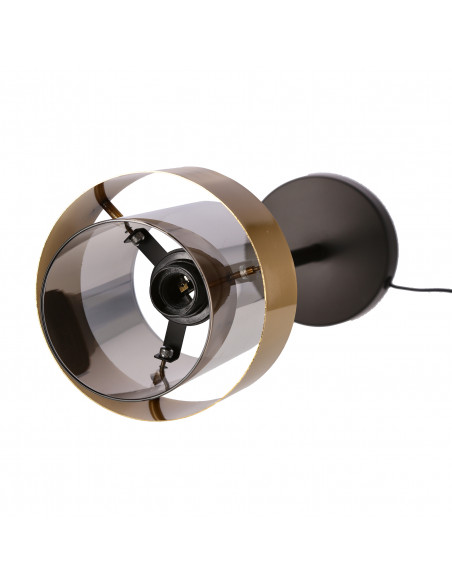 CANDELLUX Spiega lampa stołowa czarny+mosiężny 1x60w e27 klosz dymiony 41-09531