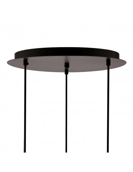 CANDELLUX Spiega lampa wisząca talerz czarny+mosiężny 3x60w e27 klosz dymiony 33-09500