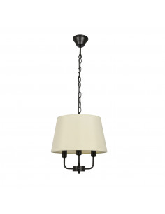 CANDELLUX Pasteri lampa wisząca czarny matowy 3x40w e14 abażur beżowy 31-01351