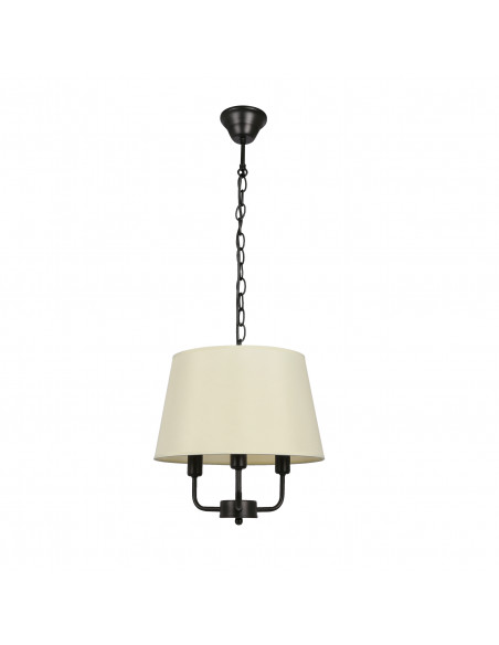 CANDELLUX Pasteri lampa wisząca czarny matowy 3x40w e14 abażur beżowy 31-01351