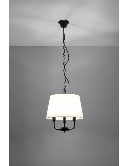CANDELLUX Pasteri lampa wisząca czarny matowy 3x40w e14 abażur beżowy 31-01351