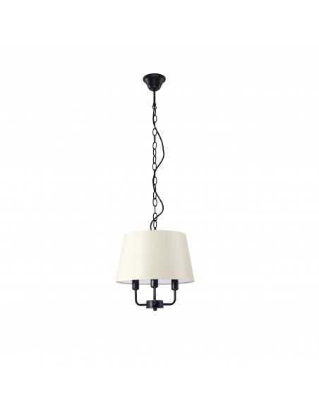 CANDELLUX Pasteri lampa wisząca czarny matowy 3x40w e14 abażur beżowy 31-01351