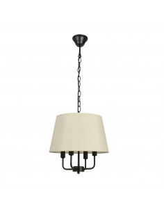 CANDELLUX Pasteri lampa wisząca czarny matowy 4x40w e14 abażur beżowy 31-01368