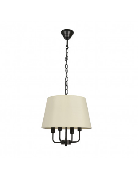 CANDELLUX Pasteri lampa wisząca czarny matowy 4x40w e14 abażur beżowy 31-01368