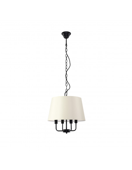 CANDELLUX Pasteri lampa wisząca czarny matowy 4x40w e14 abażur beżowy 31-01368