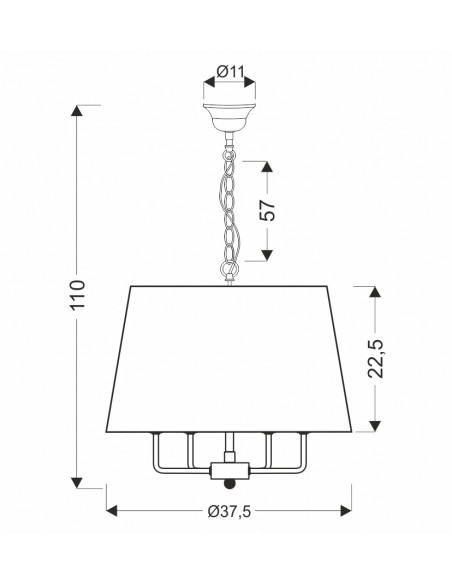 CANDELLUX Pasteri lampa wisząca czarny matowy 4x40w e14 abażur beżowy 31-01368