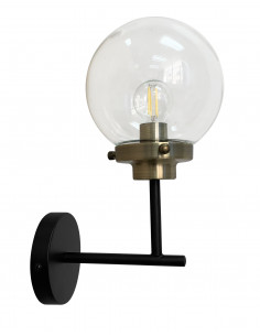 CANDELLUX Lens lampa kinkiet czarny+patynowy matowy 1x40w e14 klosz bezbarwny 21-01283