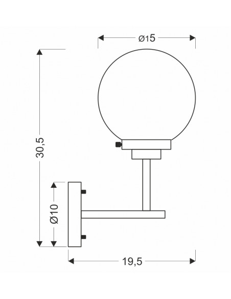 CANDELLUX Lens lampa kinkiet czarny+patynowy matowy 1x40w e14 klosz bezbarwny 21-01283