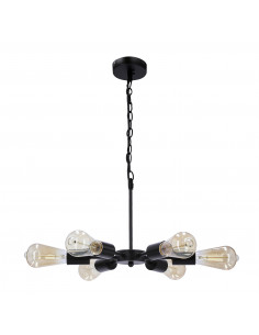 CANDELLUX Sparta lampa wisząca czarny 6x60w e27 36-09395