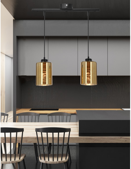 CANDELLUX Cox zwis 2x60w e27 złoty 32-59352