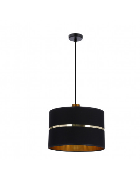 CANDELLUX Assam lampa wisząca czarny+złoty 1x60w e27 abażur czarny+złoty pasek 31-17444