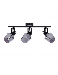 CANDELLUX Randi lampa sufitowa listwa czarny matowy 3x15w e14 klosz dymiony 93-13378