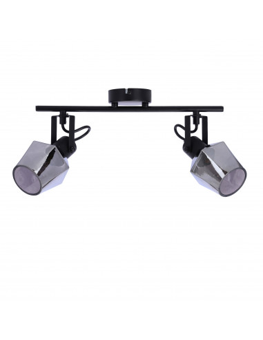 CANDELLUX Randi lampa sufitowa listwa czarny matowy 2x15w e14 klosz dymiony 92-13361