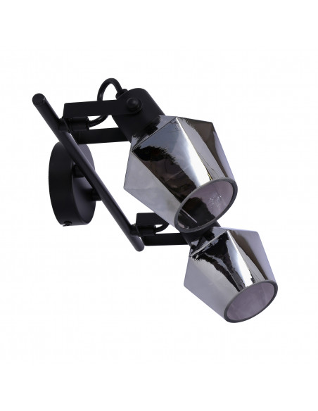 CANDELLUX Randi lampa sufitowa listwa czarny matowy 2x15w e14 klosz dymiony 92-13361