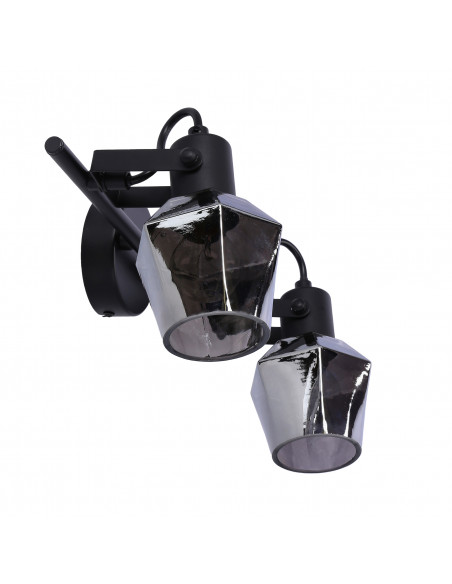CANDELLUX Randi lampa sufitowa listwa czarny matowy 2x15w e14 klosz dymiony 92-13361