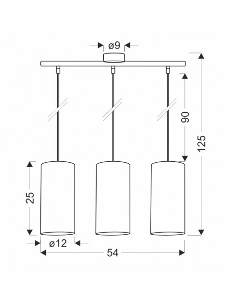CANDELLUX Fleri lampa wisząca czarny 3x60 e27 abażur 12x25 beżowy ratan 33-19752
