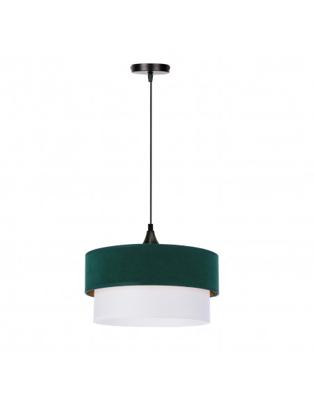 CANDELLUX Sinagra lampa wisząca czarny 1x60 e27 abażur duo 35+30 but.zieleń\\zloto+ biały 31-19691