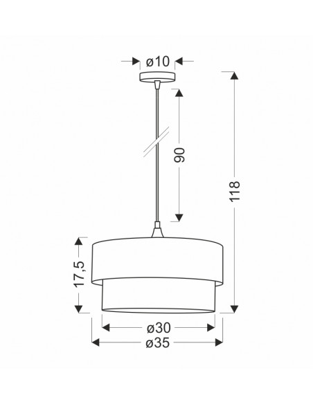 CANDELLUX Sinagra lampa wisząca czarny 1x60 e27 abażur duo 35+30 but.zieleń\\zloto+ biały 31-19691