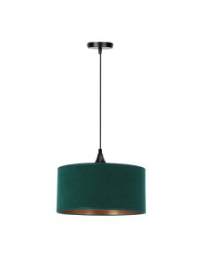 CANDELLUX Maloto lampa wisząca czarny 1x60 e27 abażur walec 30x15 velur but.ziel/złoto 31-19646