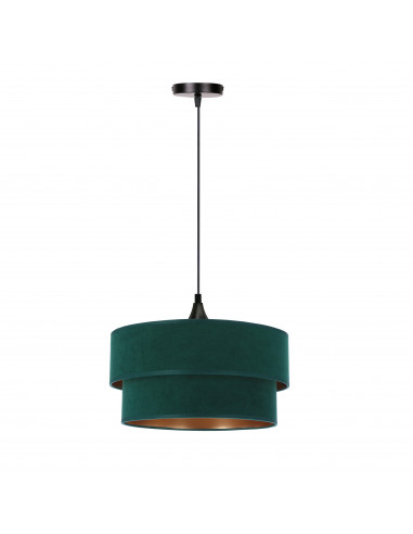 CANDELLUX Scopello lampa wisząca czarny 1x60 e27 abażur duo 35+30 velur but.zieleń\\złoto 31-19684