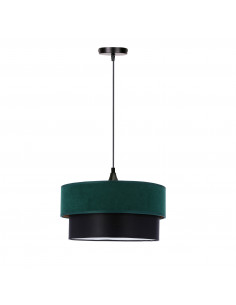 CANDELLUX Solanto lampa wisząca czarny 1x60 e27 abażur duo 35+30 but.zieleń\\złoto +czarny 31-19707