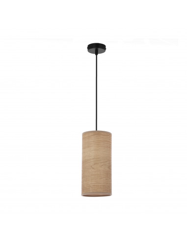 CANDELLUX Ballo lampa wisząca czarny 1x60 e27 abażur orzechowy 31-19615