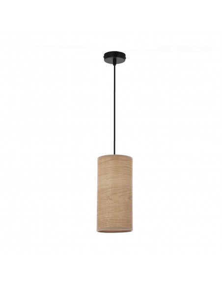 CANDELLUX Ballo lampa wisząca czarny 1x60 e27 abażur orzechowy 31-19615