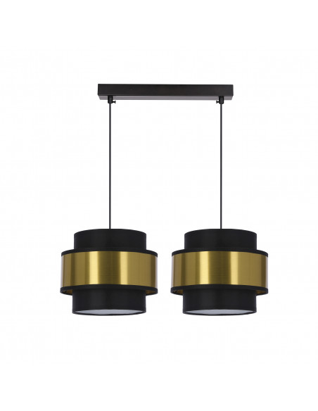 CANDELLUX Prestige lampa wisząca czarny 2x40w e27 abażur czarny+złoty 32-17925