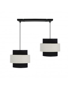 CANDELLUX Benta lampa wisząca czarny 2x40w e27 abażur czarny+kremowy 32-17802