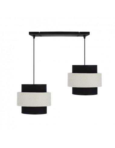 CANDELLUX Benta lampa wisząca czarny 2x40w e27 abażur czarny+kremowy 32-17802