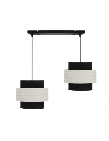 CANDELLUX Benta lampa wisząca czarny 2x40w e27 abażur czarny+kremowy 32-17802