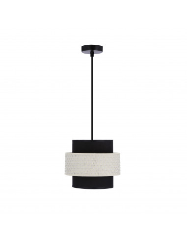 CANDELLUX Benta lampa wisząca czarny 1x40w e27 abażur czarny+kremowy 31-17796