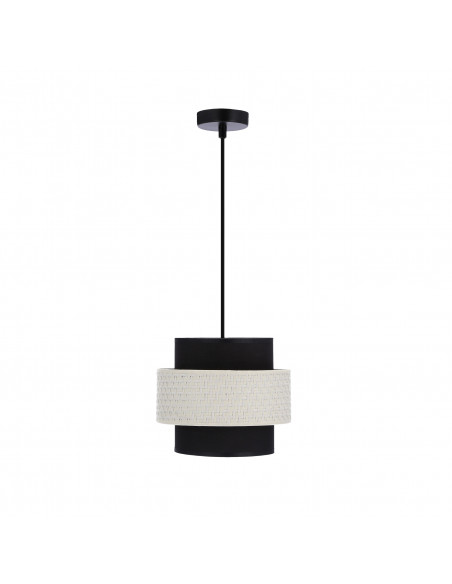 CANDELLUX Benta lampa wisząca czarny 1x40w e27 abażur czarny+kremowy 31-17796