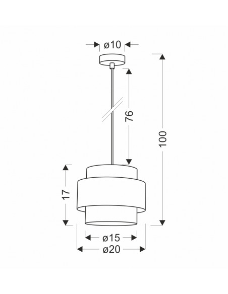 CANDELLUX Benta lampa wisząca czarny 1x40w e27 abażur czarny+kremowy 31-17796