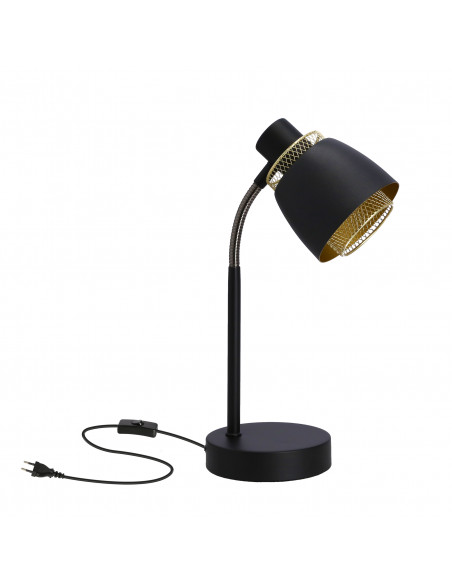 CANDELLUX Aleksandria lampa stołowa czarny 1x40w e14 klosz czarny+złoty 41-13774