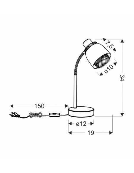 CANDELLUX Aleksandria lampa stołowa czarny 1x40w e14 klosz czarny+złoty 41-13774