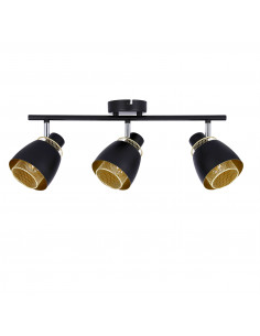 CANDELLUX Aleksandria lampa sufitowa listwa czarny 3x40w e14 klosz czarny+złoty 93-13767