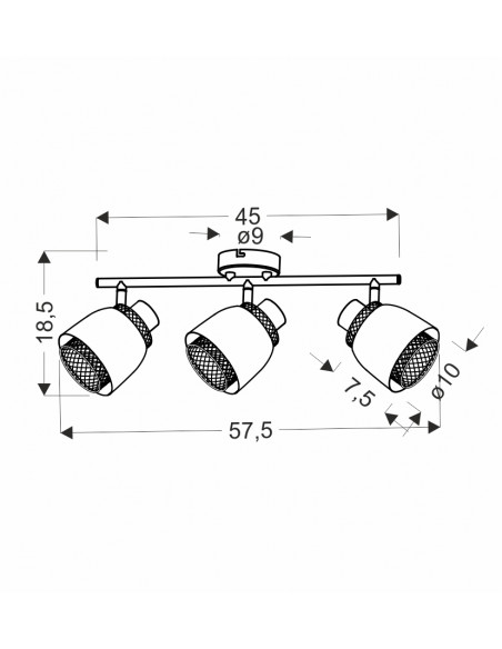 CANDELLUX Aleksandria lampa sufitowa listwa czarny 3x40w e14 klosz czarny+złoty 93-13767