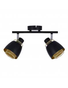 CANDELLUX Aleksandria lampa sufitowa listwa czarny 2x40w e14 klosz czarny+złoty 92-13743
