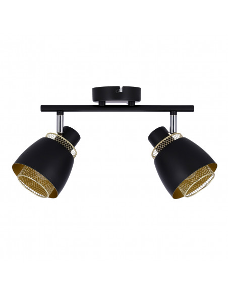 CANDELLUX Aleksandria lampa sufitowa listwa czarny 2x40w e14 klosz czarny+złoty 92-13743