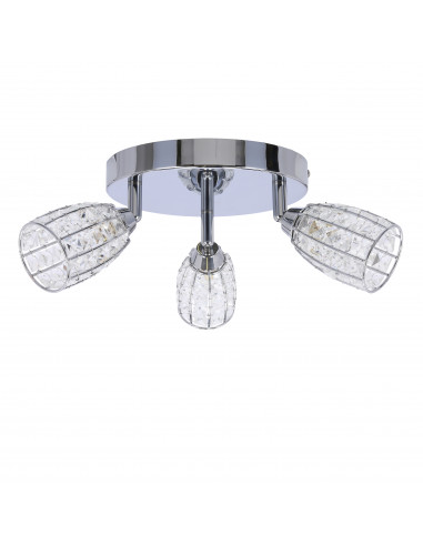 CANDELLUX Shiba lampa sufitowa plafon chromowy 3x15w g9 klosz bezbarwny 98-13408