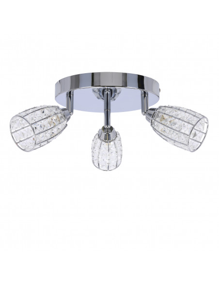CANDELLUX Shiba lampa sufitowa plafon chromowy 3x15w g9 klosz bezbarwny 98-13408