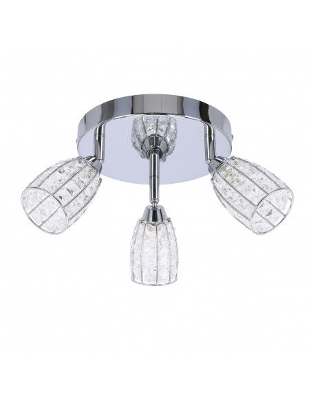CANDELLUX Shiba lampa sufitowa plafon chromowy 3x15w g9 klosz bezbarwny 98-13408